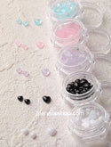 Resin hearts nail art