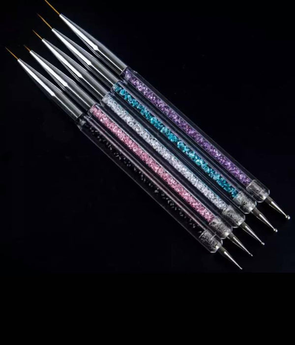 5PCS Different Sizes Nail Art Brushes Double Ended Nail Dotting Tool