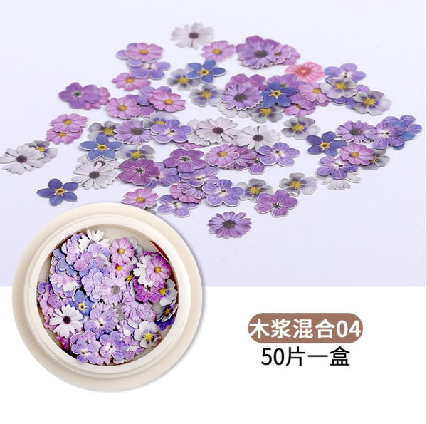 New Colorful Wood Pulp Manicure Flower