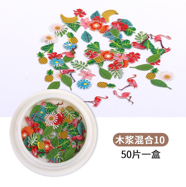 New Colorful Wood Pulp Manicure Flower