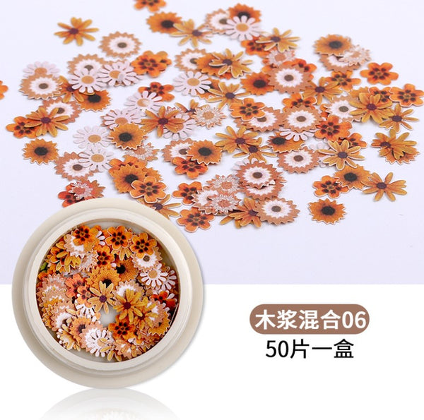 New Colorful Wood Pulp Manicure Flower