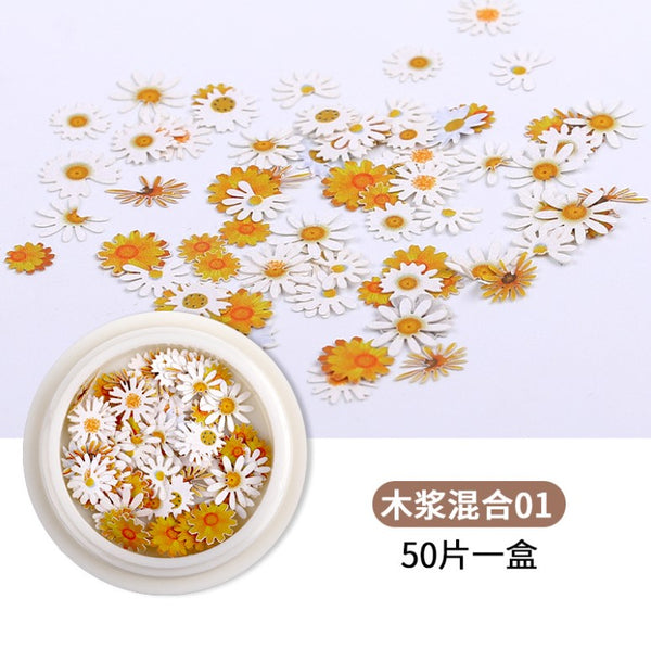 New Colorful Wood Pulp Manicure Flower