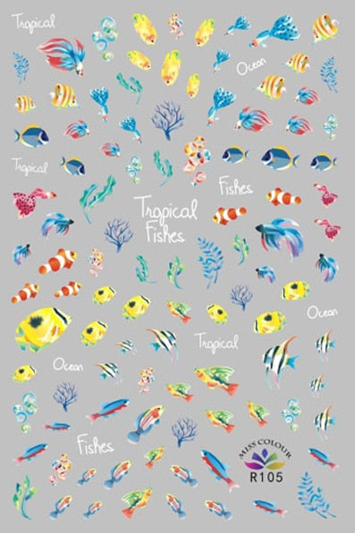 Summer Sea Beach Nails Art Stickers